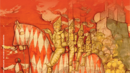 Un estratto di Nobile cavaliere a Saint Pierre di Francesco Nex, dalla locandina dell'evento Vallée d'Aoste entre histoire et représentations