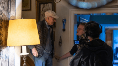 Un moment du tournage de Le Pientre et l'Architecte (c) UPF Vallée d'Aoste