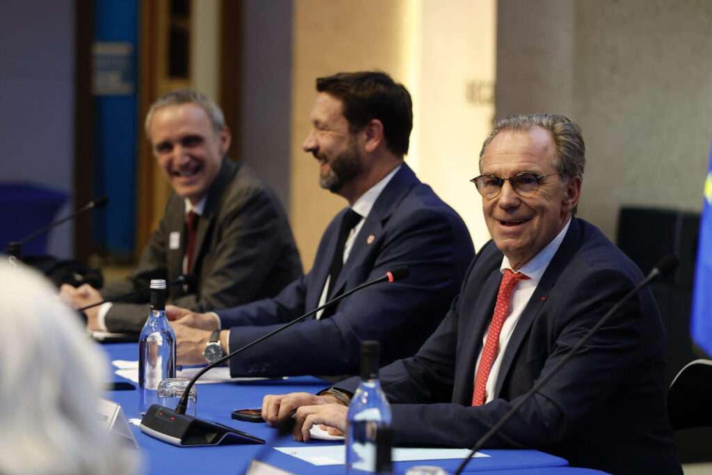 Les présidents Muselier et Pannekoucke lors de la conférence de presse Solideo et JO 2030 à Briançon, le 29 avril 2026 (c) Région Sud
