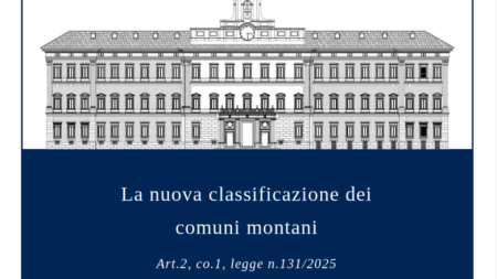 Un estratto della copertina del dossier di documentazione sulla nuova classificazione dei comuni montani (c) Camera dei Deputati