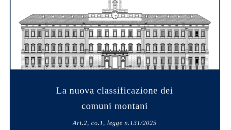 Un estratto della copertina del dossier di documentazione sulla nuova classificazione dei comuni montani (c) Camera dei Deputati