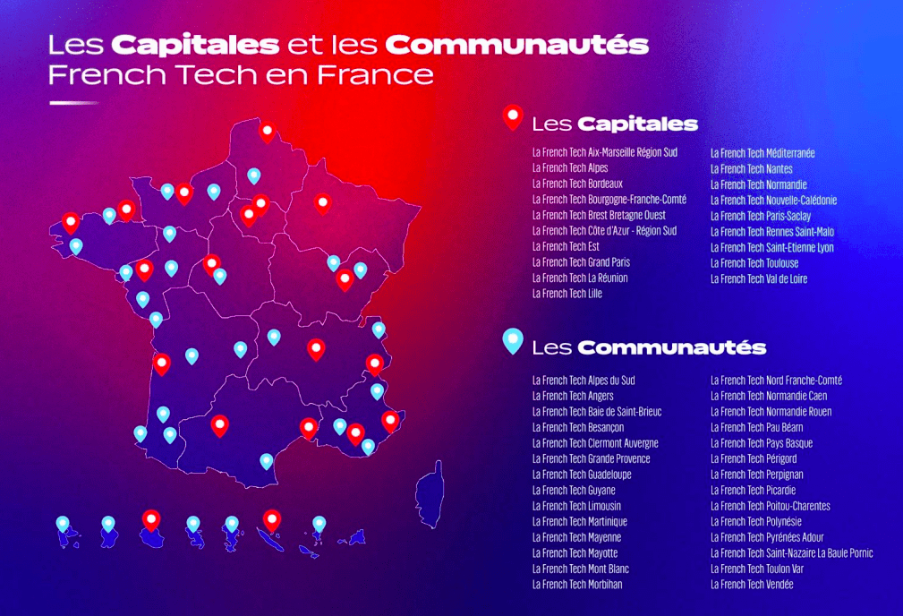 Biennio 2026-2028: Capitali e Comunità French Tech in Francia, estratto dal sito lafrenchtech.gouv.fr