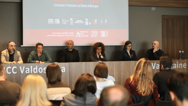 Conferenza Stampa sul Mountain Film Lab il 04 maggio 2026 (c) Film Comission Valle d'Aosta