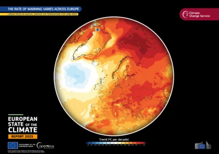 Les Alpes parmi les régions européennes les plus exposées au changement climatique Alpi e cambiamento climatico, Les Alpes et le changement climatique (c) European Union, Copernicus Climate Change Service Data