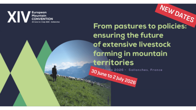 Sallanches : Assise biannuali Euromontana sul pastoralismo di montagna dal 30 giugno Euromontana, Affiche des Assises 2026 à Sallanches