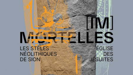 À Sion, 23 stèles néolithiques du Valais sont exposées dans l’ancienne église des Jésuites Extrait du flyer de l'exposition Immortelles à Sion en 2026
