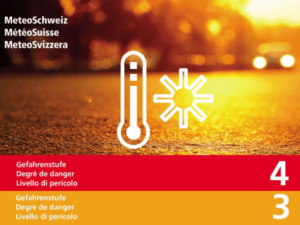 L'immagine dell'allarme ondata di calore di MeteoSvizzera (c) MeteoSvizzera