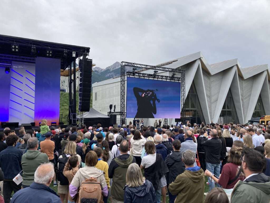Lors de la présentantion des emblèmes des Jeux Olympiques 2030, à Briançon, le 19 juin 2026 (c) Nos Alpes Sylvie Roman