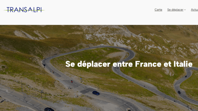Trans’Alpi, un site pour la mobilité sur les frontières franco-italiennes capture d'écran du site Trans'Alpi