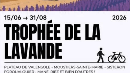 A Forcalquier, il Trophée de la Lavande come gioco outdoor a piedi e in bicicletta Affiche du trophée de la lavande 2026 (c) Provence Alpes Côte d'Azur tourisme