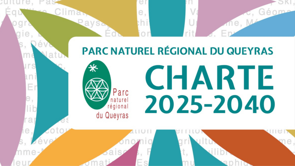 Queyras 2026-2041, la nuova Carta con gli obiettivi del Parco e del territorio Extrait de la couverture du document de la Charte du Parc du Queyras