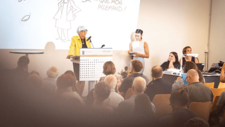 Elisabeth Baume Schneider, responsabile del Dipartimento federale dell’interno al Simposio di Berna sulla Svizzera plurilingue (c) DFI Consiglio federale
