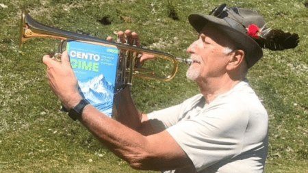 Giancarlo Telloli, autore di “Cento cime”; Giancarlo Telloli, auteur de « Cent sommets » (c) Facebook
