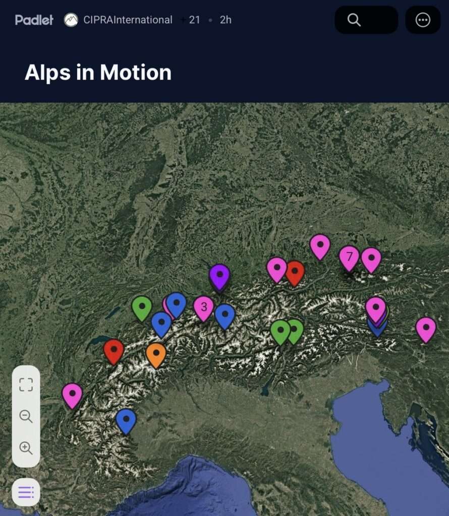 La mappa delle iniziative (c) “Alpi in movimento”