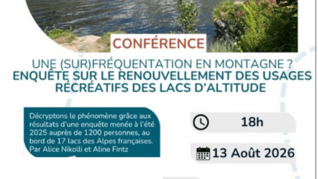 Extrait du flyer de la conférence sur les lacs alpins à Argentière, le 13 août