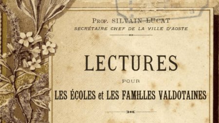 Extrait de la couverture du lire de Sylvain Lucat, de 1900, à la bibliothèque régionale de la Vallèe d'Aoste