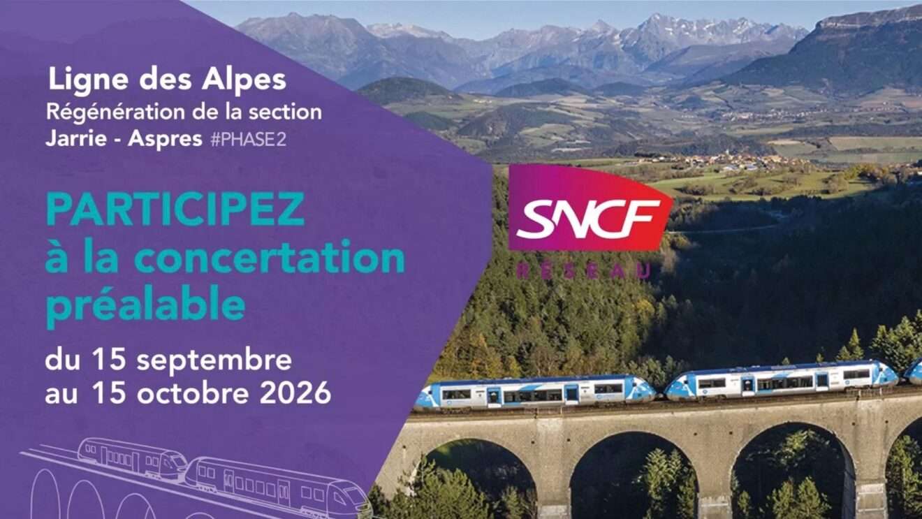 Extrait de l'affiche de la consultation SNCF pour la ligne des Alpes