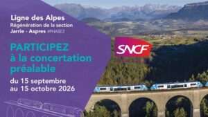 Extrait de l'affiche de la consultation SNCF pour la ligne des Alpes