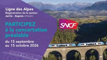 Extrait de l'affiche de la consultation SNCF pour la ligne des Alpes