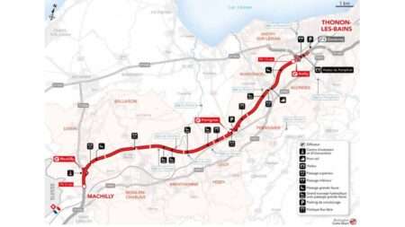 Le projet de tracé de l'autoroute A412 (c) Dossier presse AMEDEA / Carto Diem